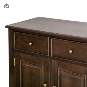 Aparador Moderno Europeo de Madera de Teca Negra Americana Hecha a Mano, Duradero, con 4 Cajones y Estante Ajustable, para Comedor o Sala de Estar - Product Image 5