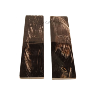 Básculas de cuerno de búfalo de agua Premium Asas de cuchillo negro azabache Placas de cuerno de vaca duraderas en todos los tamaños Estilo animal - Product Image 3