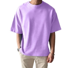 New Style Men's Oversized O-Neck Short Sleeve <b>T</b>-<b>Shirt</b> Lightweight 100% Cotton Custom Logo High Quality Eco-Friendly Breathable - Product Image 1