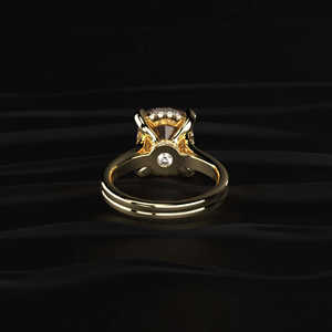 Bague de fiançailles en moissanite jaune taille coussin 4 carats pour femme, en or 10K 14K 18K, bijou de luxe VVS, excellente taille, fourniture de joaillerie - Product Image 2