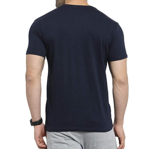 Camiseta de Manga Corta para Hombre, Cuello Redondo, Color Azul Marino, Tejido Jersey Liso, Diseño Sencillo - Product Image 5