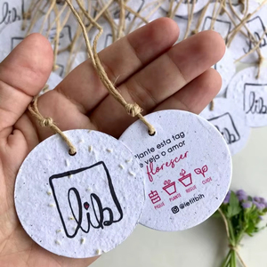 Plantable Round Gift Tags with Embedded Eco Friendly Labels Paper Tags with Twine for Gift Packaging Wedding and Events Tags - Product Image 1