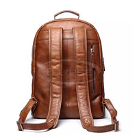 Sac à dos en cuir véritable avec fermeture éclair, imperméable, capacité 20-35L - Services OEM et étiquetage privé, fabriqué au Pakistan