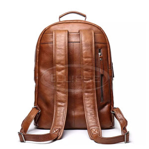 Sac à dos en cuir véritable avec fermeture éclair, imperméable, capacité 20-35L - Services OEM et étiquetage privé, fabriqué au Pakistan - Product Image 4
