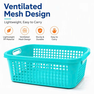 Cesta de Almacenamiento de Plástico con Asas, No Tóxica, Caja Abierta, Organizador de Ropa de Bebé, para Hospital, Escuela, Jardín, Recogida de Frutas - Product Image 1