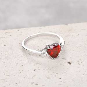 Anillo de Corazón de Amatista Natural, Plata de Ley 925, Estilo Vintage, Certificado IGI, Regalo de Compromiso, Aniversario, Piedra de Nacimiento de Febrero - Product Image 2
