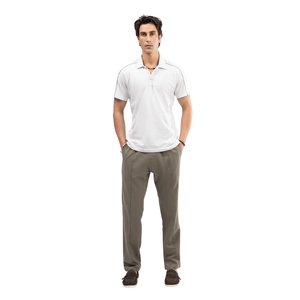 Polo Blanco Personalizado para Hombre con Ribete en Contraste, Manga Corta, Algodón Piqué, Polo de Golf, Fabricante al por Mayor - Product Image 1