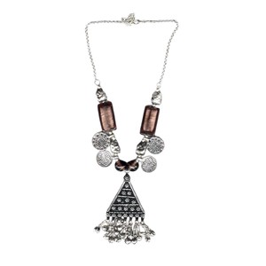 Parure de bijoux vintage antique en argent tibétain plaqué argent, style bohème chrétien, avec pierres en verre, pour femme, pour les fêtes et le quotidien - Product Image 1