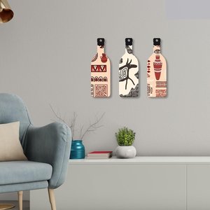 Décoration murale en bois style Warli africain – Artisanat bohème fait main pour la maison - Product Image 4