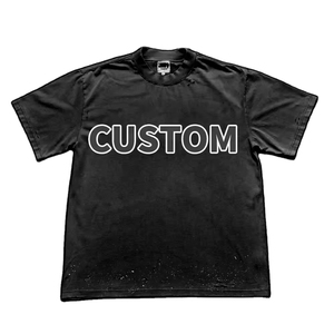 Custom <b>Logo</b> Oversize Washed Cotton T Shirt for Man Oversized Crew Neck Blank Tee Wholesale Oversized Short Sleeve T-shirt - Product Image 1