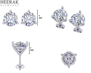 Classic 14K <b>Gold</b> Round Brilliant Cut Lab Grown Diamond Stud <b>Earrings</b> 6-Prong Solitaire <b>Screw</b> <b>Back</b> <b>Earrings</b> for Women - Product Image 4