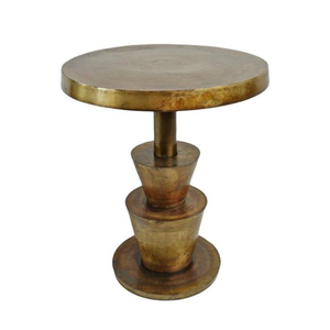 Table d'appoint Art Déco contemporaine pour petits espaces, meuble d'appoint élégant pour bureau à domicile, décoration intérieure, en aluminium fait main - Product Image 5