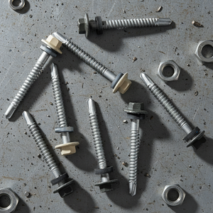 Vis autoperceuse à tête hexagonale PDC Modèle 12, acier au carbone classe 4.8 6.8, finition zinguée/galvanisée, filetage grossier, rondelle EPDM, métal - Product Image 1