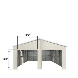 Garage Doppio in Metallo 25FT X 25FT con Porta Laterale - Modello Sostituito TMG MS2030 MS2630 per Uso Capanno Attrezzi e Carport - Product Image 5