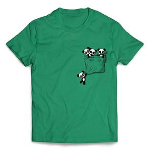 เสื้อยืดพิมพ์ลายแพนด้าสีดำสำหรับผู้ชาย เสื้อยืดลายการ์ตูนแพนด้าน่ารัก เสื้อยืดลำลองผ้าฝ้ายระบายอากาศได้ดี แขนสั้น สตรีทแวร์ คุณภาพสูง - Product Image 4