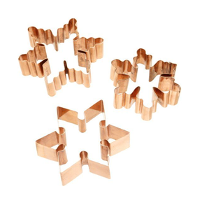 Cortadores de Galletas de Cobre con Forma de Flor, Árbol y Mariposa, Aptos para Horno, Juego de 3 Piezas, Brillantes - Product Image 3