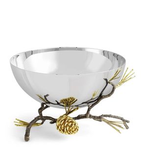 Elegante Cuenco Decorativo de Metal Martillado con Ramas de Olivo y Base Dorada para Servir Nueces, Centro de Mesa Decorativo - Product Image 5