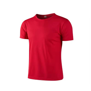 Camiseta Deportiva de Algodón 100% para Hombre, Cuello Redondo, Manga Corta, Secado Rápido, Transpirable, 180 Gramos, Talla Grande, Color Sólido, Tejido de Punto - Product Image 3