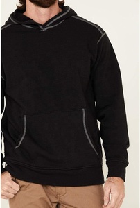 Sweat-shirt à capuche décontracté pour homme, style streetwear, couleur unie, 100% coton molletonné, séchage rapide, coupe ample, imprimé, pour l'hiver - Product Image 2