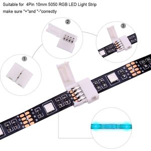 Kit Connettori a 4 Pin per Strisce LED RGB, Connettori a L per Strisce LED 5050, Accessori per Connessione LED - Product Image 3