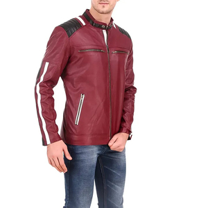 Chaquetas de invierno para hombre de lona y cuero con cuello alto lavado, cierre de cremallera, ribete de piel de oveja, transpirables, tallas grandes, al por mayor - Product Image 6