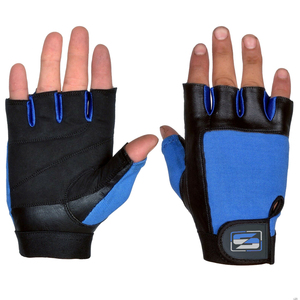 Gel Padded Leather Half <b>Finger</b> Gym Gloves Closure Palm Protection Breathable Adjustable Wrist <b>Strap</b> Great Fit Gym Gloves - Product Image 1