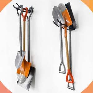 HUHOLE Lot de 4 crochets muraux robustes noirs pour garage, solutions de rangement en métal durables - Product Image 5