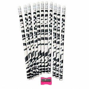 Juego de 12 Lápices 2B con Estampado Animal y Borrador, Cuerpo Negro, Impresión por Sublimación, Material Escolar y de Oficina, OEM ODM - Product Image 5