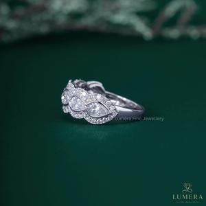 Elegant 2.06CT Multi-Stone Pear Shaped Diamond <b>Ring</b> Teardrop Bridal <b>Stacking</b> Band Solid Gold Fine Jewelry Manufacturer - Product Image 3