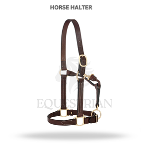 Luxury Leather Horse Halter Premium Brass Hardware Adjustable Equestrian Headcollar - Product Image 2