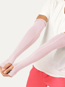 ปลอกแขนกันแดดผ้าไหมโพลีเอสเตอร์ผสมคอตตอนสีสันสดใสพิมพ์โลโก้ตามสั่งราคาส่ง - Product Image 6