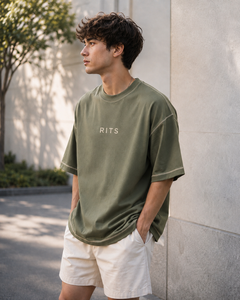 T-shirt surdimensionné en coton épais 160 g/m² pour homme, col rond, personnalisé avec logo, style streetwear, écologique, respirant, imprimé sérigraphié effet délavé - Product Image 5