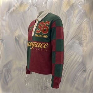 เสื้อรักบี้ลายทางสั้น Snowgrace Atlanta ระบายอากาศได้ดี ปักโลโก้ คอปกพับได้ ทรงหลวม ใส่ได้ทั้งชายและหญิง สำหรับผู้ใหญ่ - Product Image 4