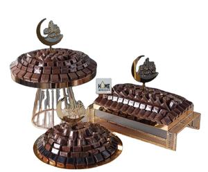 Bols à chocolat en métal pour Ramadan, décoration dorée, bols à chocolat de luxe, bols à chocolat tendance - Product Image 1