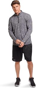 Men Sports Long Sleeve Half Zip Sweatshirt Fitness Jogging Tops Breathable Training Compression Running 100% Polyester - Product Image 3