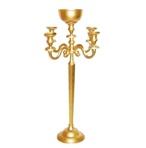 Support élégant européen à 5 bras Chandelier en métal Chandelier Bougeoir de mariage Décoration d'hôtel à la maison Pièce maîtresse - Product Image 5