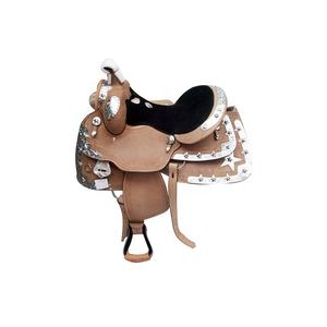 Selle de cheval Western en cuir véritable avec ensembles et sangles pour les sports équestres - Product Image 2