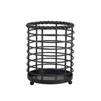 Support de Couverts Rond en Métal Or Rose de Luxe, Organisateur de Cuillères et Fourchettes en Fil Métallique, Rangement de Couverts pour Comptoir, Bac de Rangement d'Ustensiles de Cuisine