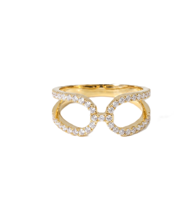 Anillo de media eternidad con diamantes cultivados en laboratorio, corte redondo, certificado IGI, oro macizo de 10K, 14K, 18K, color DEF, claridad VS VVS, diseño cruzado. - Product Image 1