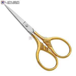 Ciseaux à cuticules à lame courbée à pointe fine personnalisés, design cigogne antique, manche en acier inoxydable, précision et tranchant pour usage esthétique - Product Image 4