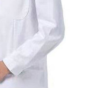 TENDENCIAS CLÁSICAS Bata de laboratorio unisex larga de tela tejida de algodón y poliéster blanca con solapa con muescas para detección de agujas, uniforme hospitalario de tres piezas - Product Image 3