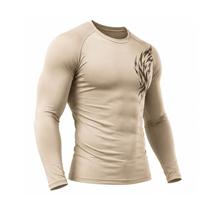 T-shirt de compression pour homme, vêtements de sport personnalisés, séchage rapide, extensible, haut de gamme pour l'entraînement, respirant, vêtements de performance athlétique, OEM US - Product Image 2