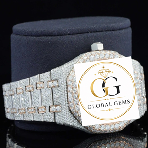 High Quality 18K Gold Plated Cut Moissanite Hip Hop Watch Steel Case Day and Date Dial Full Iced Out Party Wear - Product Image 3