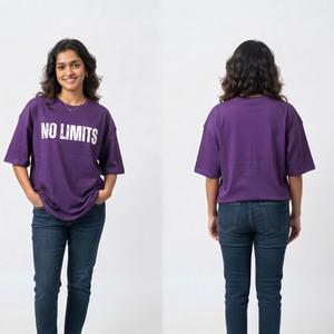 <b>Women's</b> Loose Fit Printed Tee Casual 100% Cotton Heavyweight 280GSM <b>Baggy</b> Tee Oversize Short Sleeve Printing T-<b>Shirts</b> Ladies - Product Image 5