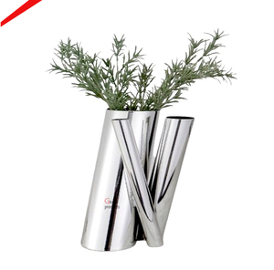 Handmade Flower <b>Vases</b> Metal Shiny Silver Finished for wedding Home Living Room Tabletop Decoration <b>Unique</b> Shaped Flower Pot - Product Image 1