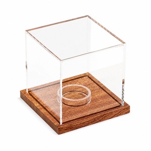 Custom Logo Solid Wood and Acrylic Baseball <b>Display</b> <b>Case</b> Clear Cover for Collectibles - Product Image 1
