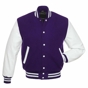 Wholesale 2025 High Quality Custom Logo Baseball Letterman Jackets Black Wool Leather Sleeve Unisex Winter Print Design <b>Men</b> - Product Image 3