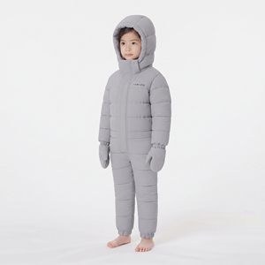 Hawk Eye Infant One Piece Snowsuit Gray Hooded Windproof Synthetic Fill Jumpsuit for <b>Toddlers</b> - Product Image 4