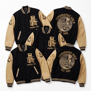 Veste universitaire noire en laine avec manches en cuir marron rouille, style pont suspendu en chaîne de type River Gorge, modèle Letterman, vente en gros - Product Image 3