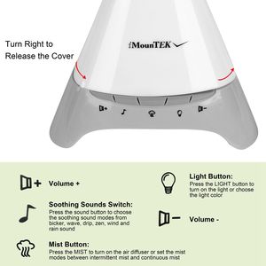 Humidificateur à ultrasons à brume froide de 120 ml, diffuseur d'huiles essentielles aromatiques avec sons apaisants et lumière colorée - Product Image 5